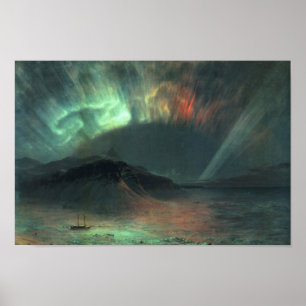 Poster Aurora Borealis Église Frédéric Edwin