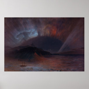 Poster Aurora Borealis par l'église Frederic Edwin