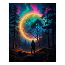 Aurora Forest Explorer - Oeuvre de ciel de nuit co