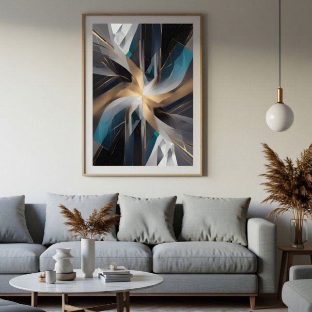 Poster Aurora géométrique dorée (Créateur téléchargé)