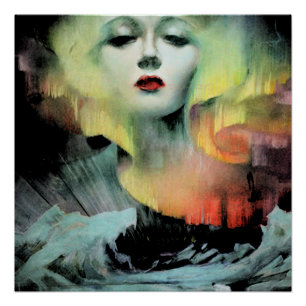 Poster Aurora par Clive Henry nuit colorée sombre