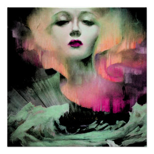 Poster Aurora par Clive Henry rose pêche nuit
