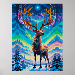 Poster Aurora Stag : La magie dans la nuit