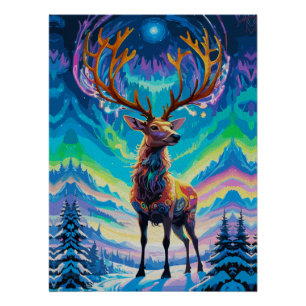 Poster Aurora Stag : La magie dans la nuit