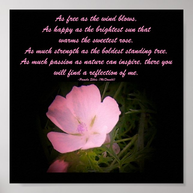 Poster Aussi libre que le vent souffle,...Floral/Poem Pos (Devant)