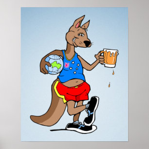 Poster aussie kangourou