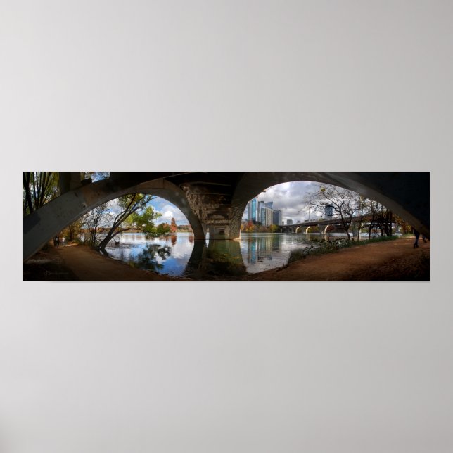 Poster Austin Texas Ladybird Lake Trail Pont piétonnier (Devant)