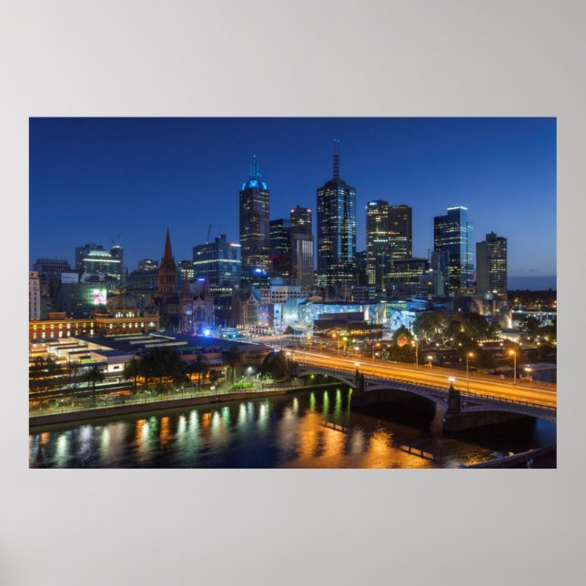 Poster Australia, Victoria, Melbourne, skyline (Devant)