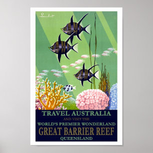 Poster Australie : Grande barrière de corail, Queensland 