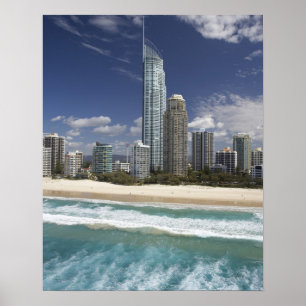 Poster Australie, Queensland, Gold Coast, Surfeurs