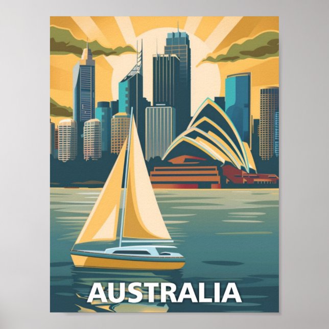 Poster Australie Vintage célèbre Travel Place (Devant)