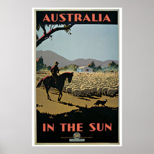 Poster Australie vintage dans l'affiche Sun Travel