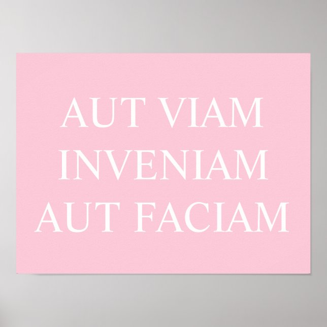 Poster Aut Viam Inveniam Aut Faciam Imprimer - rose (Devant)