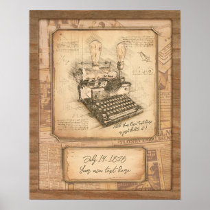 Poster Auteur de journal / éditorialiste. Art vintage. Ca