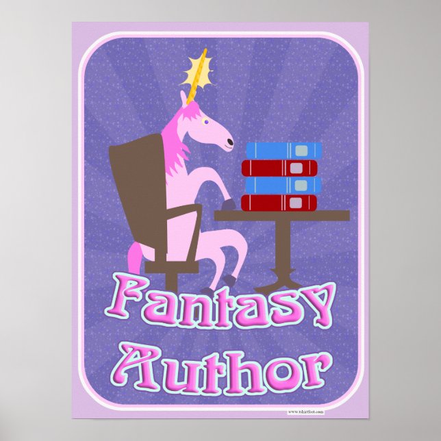 Poster Auteur de l'Imaginaire Unicorn Dessin humoristique (Devant)