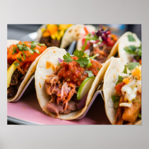 Poster Authentic Tacos : Populaire cuisine de rue mexicai