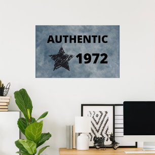 Poster Authentique 1972 Vintage Star Retro Anniversaire D