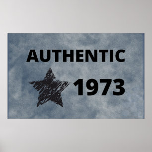Poster Authentique anniversaire Vintage de 1973 avec Grun