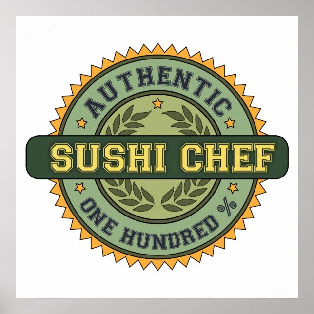 Poster Authentique chef sushi (Devant)