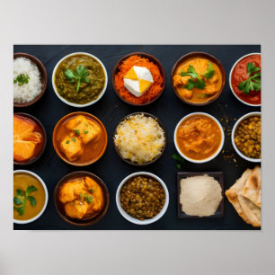 Poster Authentique Cuisine Indienne Variété
