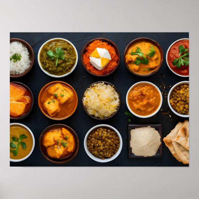 Poster Authentique Cuisine Indienne Variété (Devant)