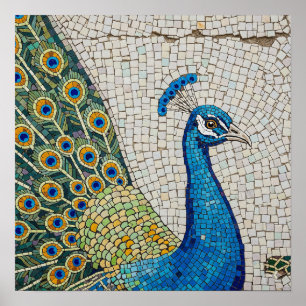 Poster Authentique Mosaïque Peacock
