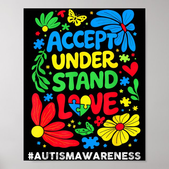 Poster Autism awareness accept understand love for men (Devant)