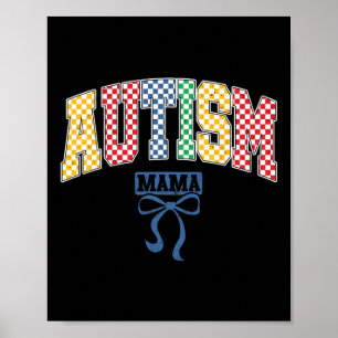 Poster Autism Mama Maman Coquette Bow Sensibilisation sur