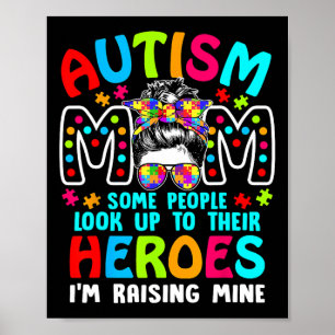 Poster Autism Maman Élever Un Héros Puzzle Pièce de souti