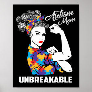 Poster Autism Mom Unbreakable Sensibilisation sur l'autis