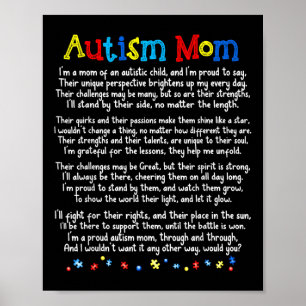 Poster Autism Shirt Be Kind Sensibilisation sur l'autisme