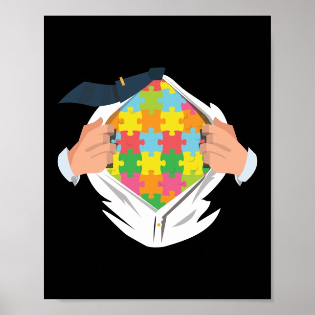 Poster Autism Superhero Enseignant de l'éducation spécial (Devant)