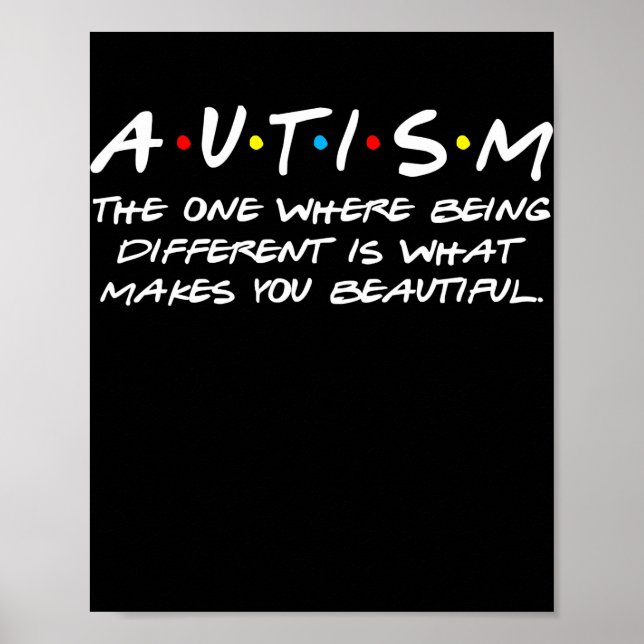 Poster Autism The One Where Being Different Puzzle (Devant)