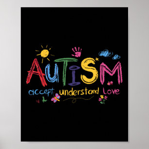 Poster Autisme Accepter Comprendre Amour Sensibilisation 