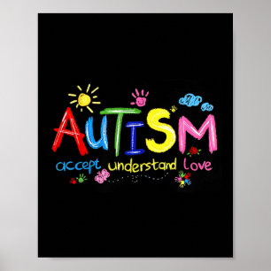 Poster Autisme Accepter Comprendre l'amour Sensibilisatio