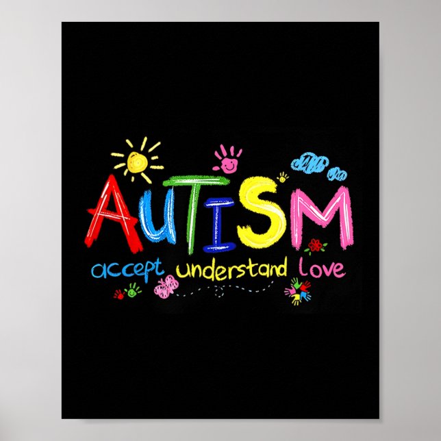 Poster Autisme Accepter Comprendre l'amour Sensibilisatio (Devant)