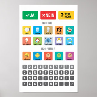 Poster Autisme allemand AAC PECS Point Communication 03