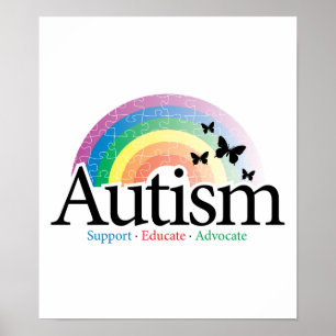 Poster Autisme arc-en-ciel