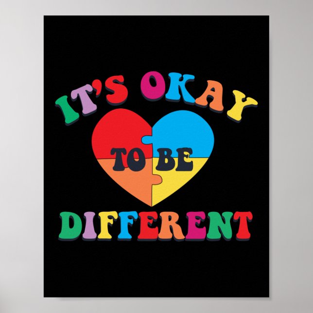 Poster Autisme C'est bon d'être un enfant de coeur différ (Devant)