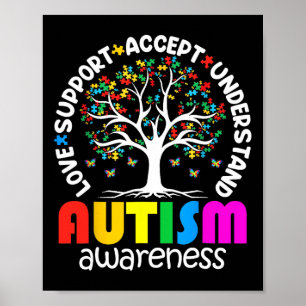 Poster Autisme Chemise Aimer Accepter Soutenir Autisme Au
