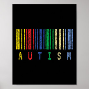 Poster Autisme Coloré Barcode Support Autistic Kids Awar