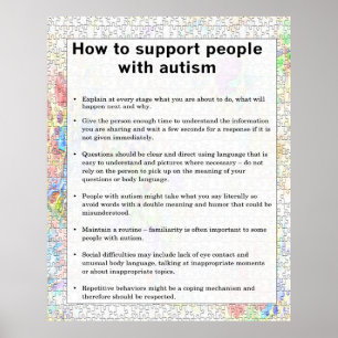 Poster Autisme Comment Soutenir Certains Avec Autisme