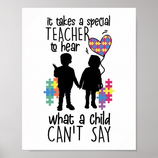 Poster Autisme Enseignant De L'Éducation Spéciale Pour En (Devant)