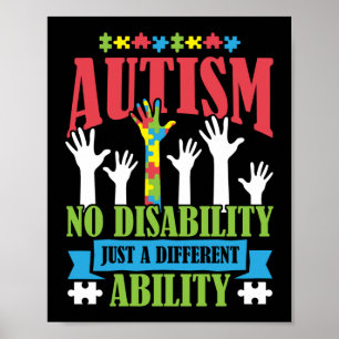 Poster Autisme Fils Enfant Fille Sans Handicap Différent