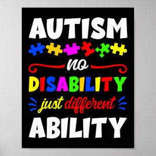 Poster Autisme Fils Enfant Fille Sans Handicap Différent