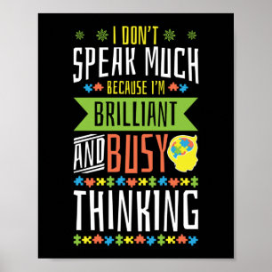 Poster Autisme Fils fille parle beaucoup parce que je sui