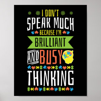 Poster Autisme Fils fille parle beaucoup parce que je sui