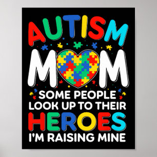 Poster Autisme Maman Élever Des Héros Sensibilisation sur