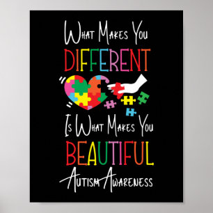Poster Autisme Maman Fils Fille Enfant Différent Est