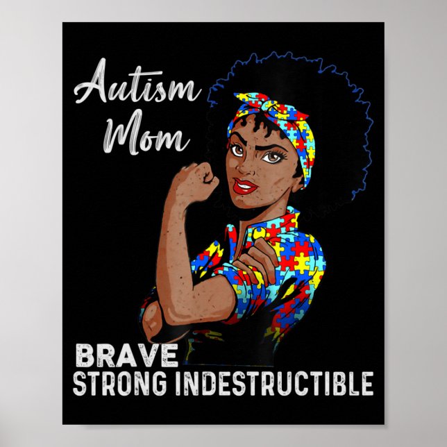Poster Autisme Maman Indestructible Sensibilisation sur l (Devant)